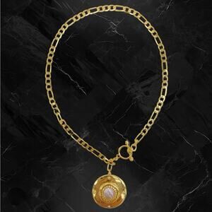 New ADORNIA 14K Plated Pearl Pendant Necklace